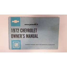 Omistajan käsikirja käytetty Englanniksi GM Henkilöautot 1972