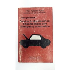 Omistajan käsikirja käytetty Englanniksi Oldsmobile 1984