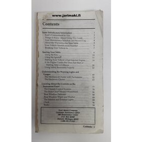 Omistajan käsikirja käytetty Englanniksi Ford Taurus/Mercury Sable 1991