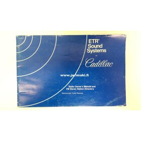 Omistajan käsikirja käytetty Englanniksi Cadillac Sound Systems 