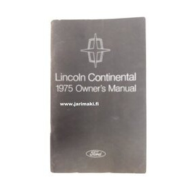 Omistajan käsikirja käytetty Englanniksi Lincoln Continental 1975
