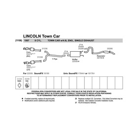 Pakoputki resonaattorilla Lincoln Town Car 1991-1997