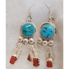 Red Stone / Turquoise -korvakorut