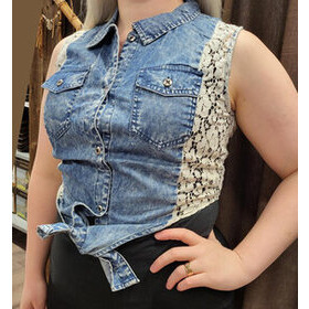 Scully - Solmittava hihaton westernfarkkutoppi