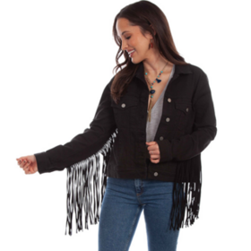  Scully Naisten Farkkutakki Musta -hapsuilla