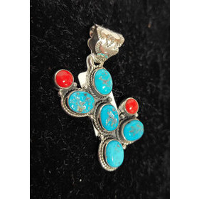 Sleeping Beauty Turquoise + Koralli Riipus