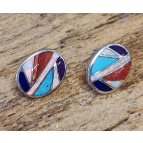 Multicolor Turquoise&Opal -nappikorvakorut