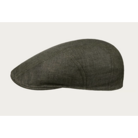 Stetson Flat Cap Ivy Linen - Dark olive