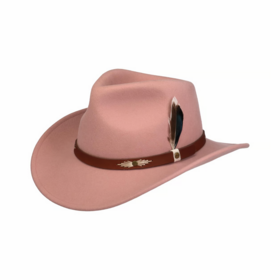  Stetson Western Woolfelt Vaaleanpunainen