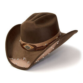 Suede Finish Tooled, ruskea -westernhattu