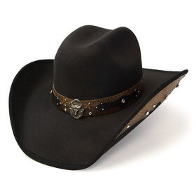 Suede like hat - Steer skull