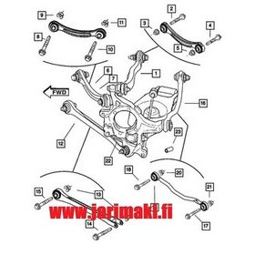 Takatukivarsi ylä oikea taaempi premium laatu Chrysler 300 AWD 2005-2010
