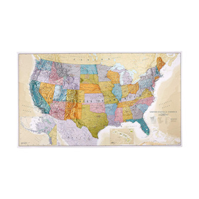 USA kartta-juliste (värillinen)
