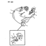 Vakionopeus säätimen alipainemoottorin kiinnike.