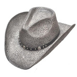 Olkihattu Silver Straw Hat **koko L/XL**