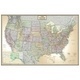 USA kartta-juliste (antiikkinen)