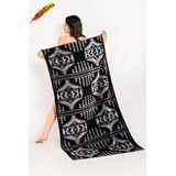 Aztek kuvioinen kylpypyyhe musta-monivärinen