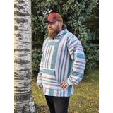 Baja-huppari Valko-vihreä-beige raitainen **Koko 3XL**