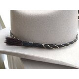 Hattupanta vaalea punottu nauha