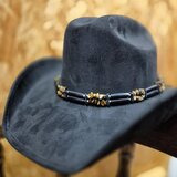 Hattupanta kivet ja helmet, musta-ruskea