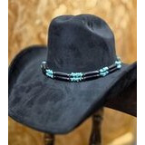 Hattupanta kivet ja helmet, musta-turkoosi