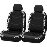 Istuimen päällinen lehmäkuosi musta 2-pack