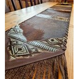 Kaitaliina lehmäntaljasta ruskea-turkoosi 195 cm