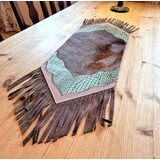 Kaitaliina lehmäntaljasta ruskea-turkoosi 98 cm