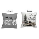 Kaksipuolinen jouluaiheinen koristetyynyn päällinen 40*40cm - Merry Christmas