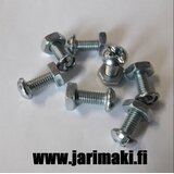 Koneruuvi ja mutteri 10-32X1/2" sinkitty teräs