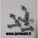 Koneruuvi ja mutteri 8-32X3/4" sinkitty teräs