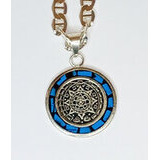 Meksikolaismedaljonki hopea - Sininen/ harmaa