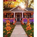 Metallinen puutarhakyltti - Kurpitsat ja haamut