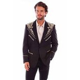 Musta Scully-bleiseri kultaisella koristebrodeerauksella 