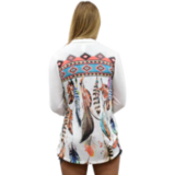 Naisten sulka-kuvioinen jakku