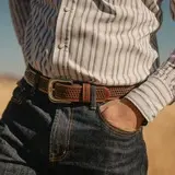 Stetson Pebble Leather Basket Weave Vyö