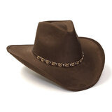 Suede finish pinch front -westernhattu, ruskea