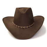 Suede finish pinch front -westernhattu, ruskea