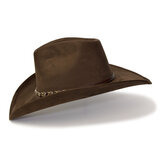 Suede finish pinch front -westernhattu, ruskea