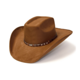 Suede finish wide ruskea -westernhattu