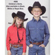 Lasten western-kauluspaita sininen tai punainen