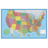 USA kartta-juliste (taiteltu)