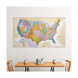 USA kartta-juliste (värillinen)