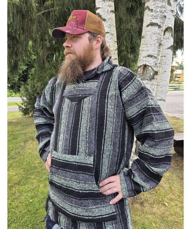  Baja-huppari Musta-harmaa-minttu **Koko 3XL**