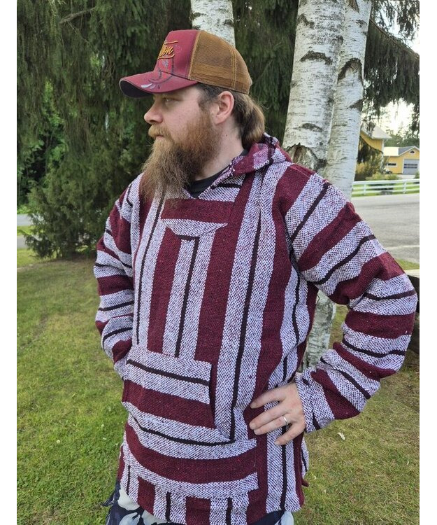  Baja-huppari Viininpuna-valkoinen **Koko 3XL**