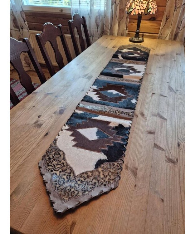  Kaitaliina lehmäntaljasta Aztec ruskea kirjava-beige 170 cm
