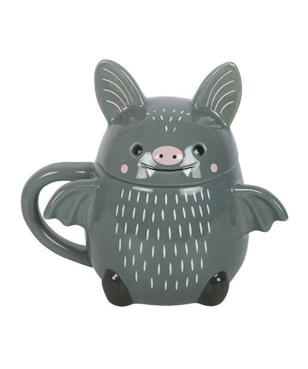   Keraaminen muki - Cute Bat / kannellinen lepakkomuki