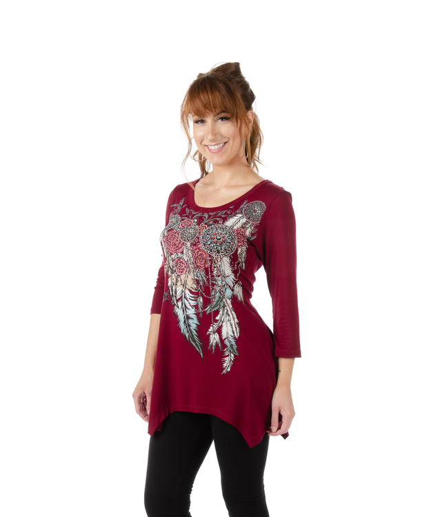 Naisten burgundi tunika 
