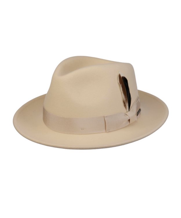 Stetson Fedora Woolfelt Luonnonvalkoinen