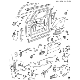 Etuoven sarana vasen Pontiac 1991-1996